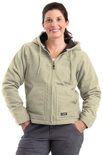 Berne Ladies 10 oz Cotton Duck Heavyweight Sherpa-Lined Softstone Hooded Coat